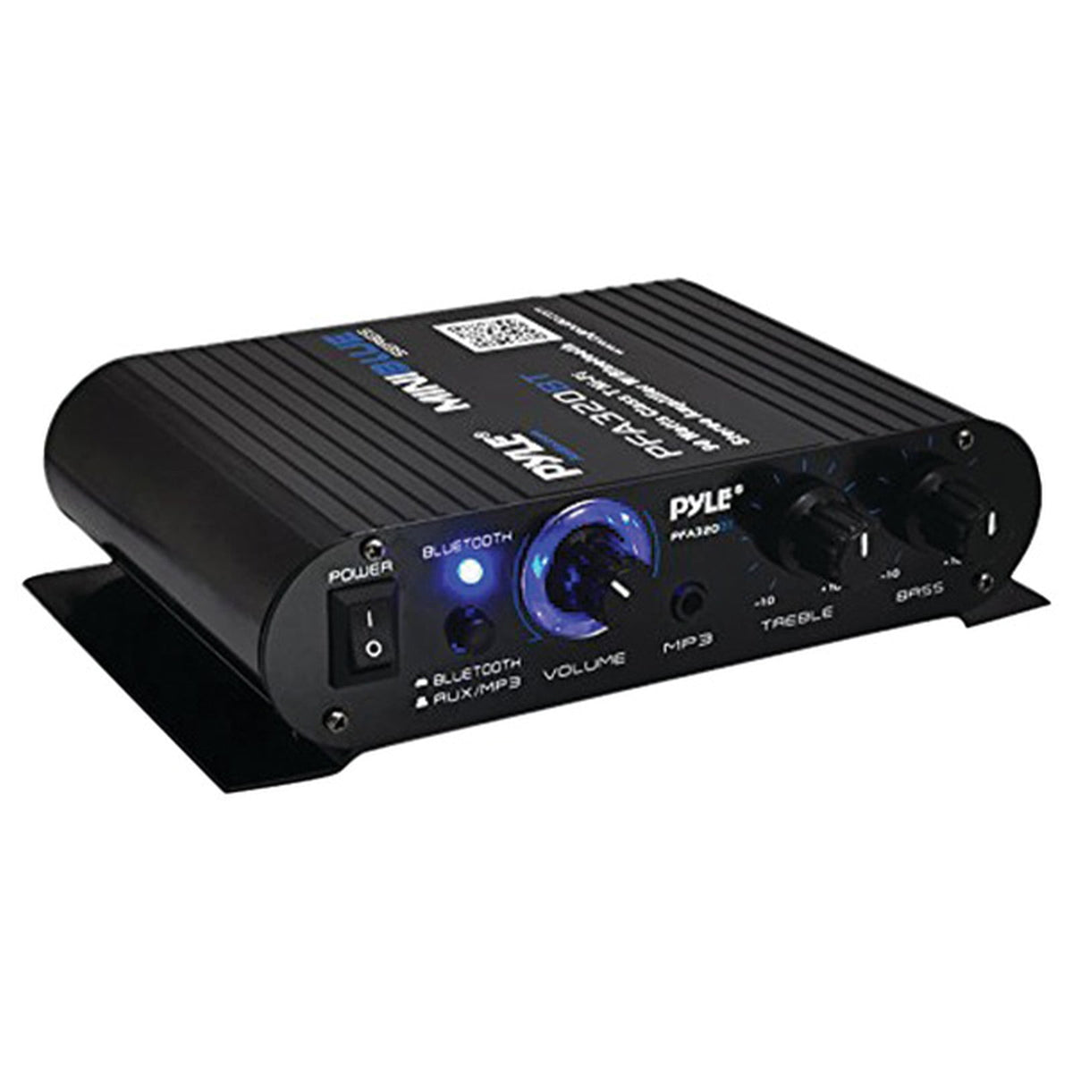 Pyle PFA330BT Amp System w/ 2x 5.25" 400W Indoor/Outdoor White Waterproof Speakers, Speaker Wire