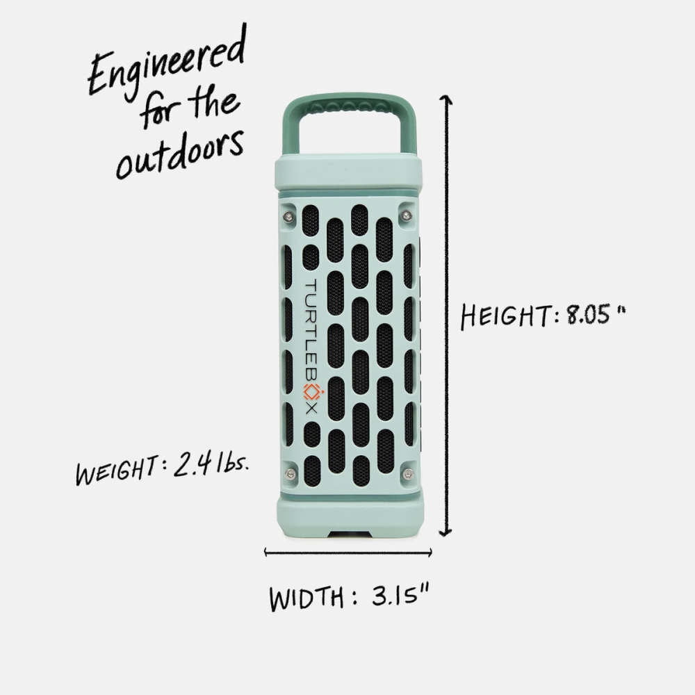 Turtlebox Ranger Li-Ion Battery-Powered Ultra-Portable Speaker, River Rock