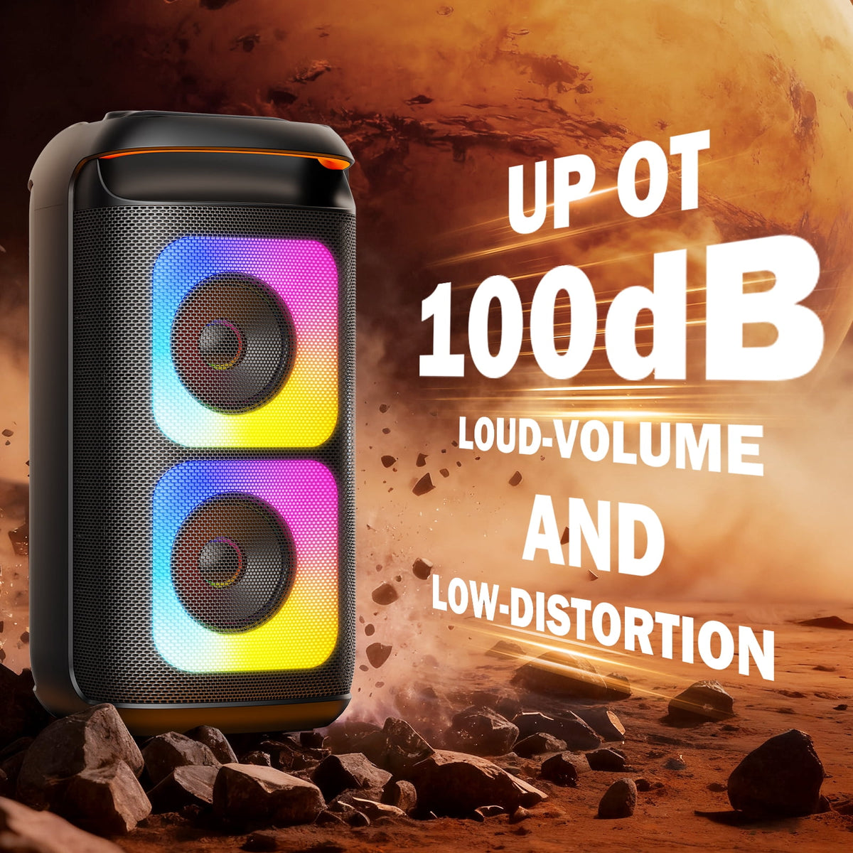 JYX Party Speaker, Portable Bluetooth Speaker for Outdoor with Rgb Light, Deep Bass Loud System , T37-T