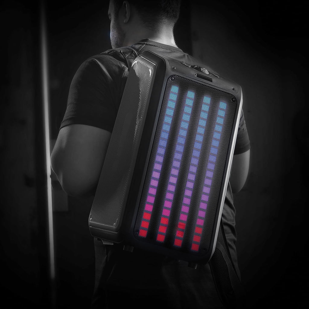 IQ Sound Sound Traveler 20-Watt-Continuous-Power Portable Backpack Speaker with Wired Microphone and Remote