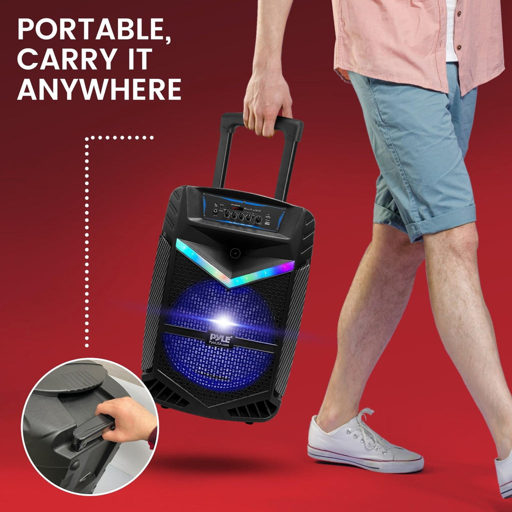 Pyle 15 Inch Bluetooth Portable Audio Party Speaker w/ Rechargeable Battery