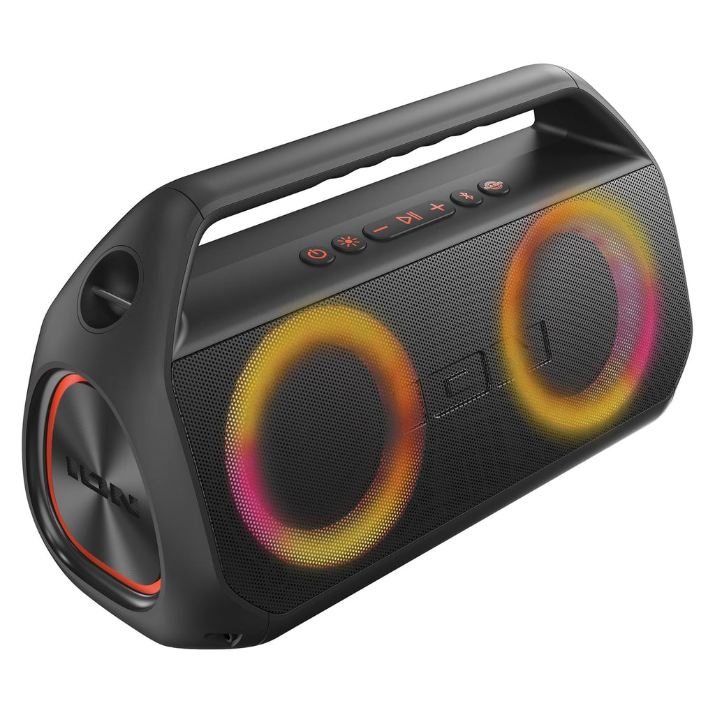 ION Uber Boom Ultra Portable Bluetooth Boom Box with Speakerphone, Lights, and Stereo-Link