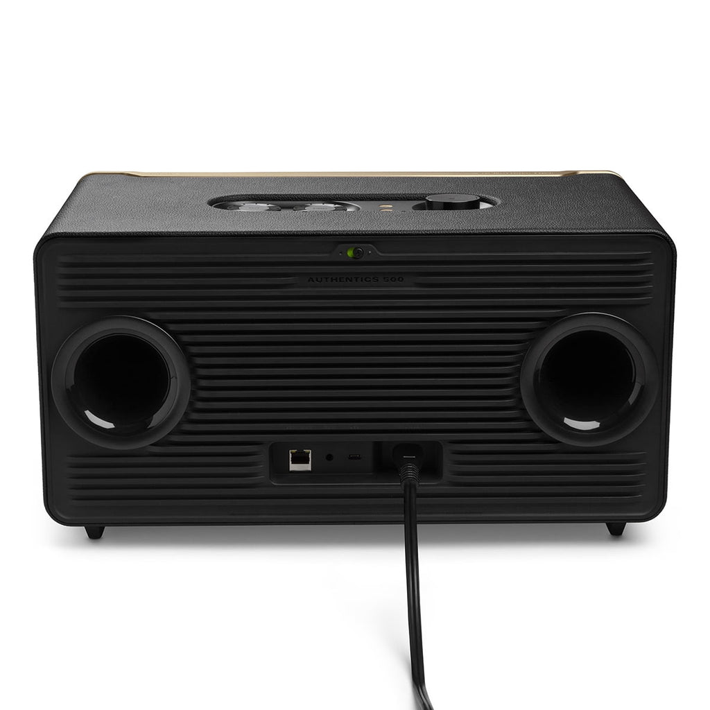 JBL Authentics 200 - Smart home speaker with Wi-Fi, Bluetooth and Voice Assistants with retro design - Black