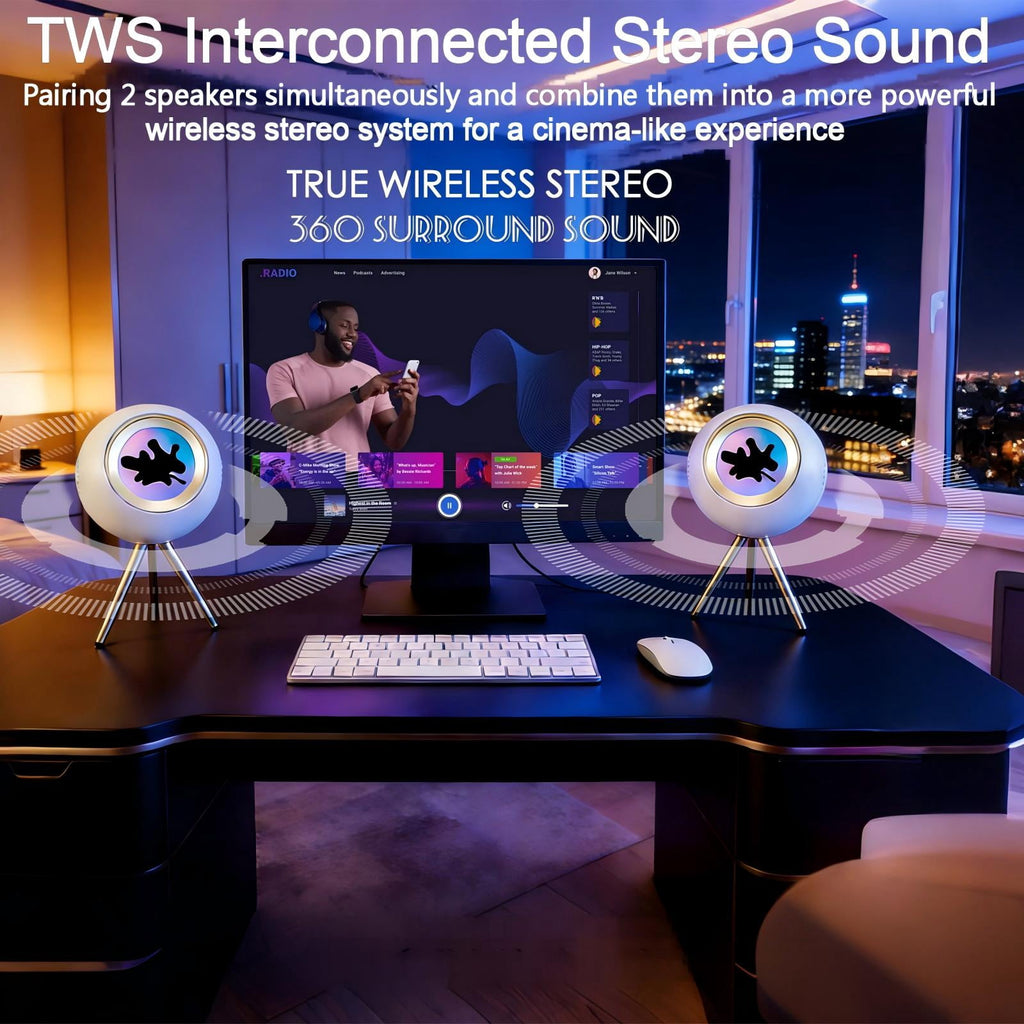 XRELIATECH Ferrofluid Speaker,30W High-Power Bluetooth Audio Visualizer Enhanced Bass&Crisp High, Dual Stereo&TWS Paired,Vibrant Ambient Colorlight