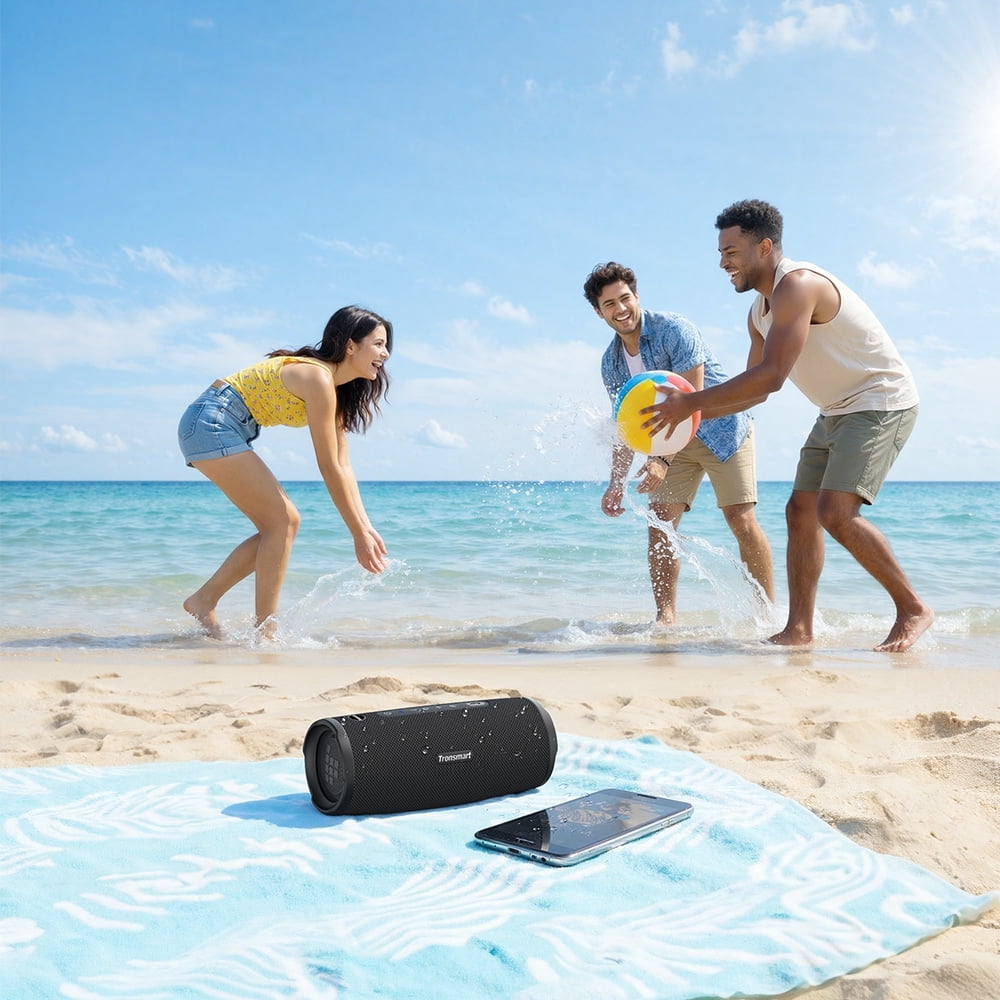 Tronsmart Mirtune C3 Plus Portable Bluetooth Speaker, IPX7 Waterproof, Auracast Multi-Speaker Sync, App Custom EQ, Detachable Lanyard for Camping Beach Pool，Blue