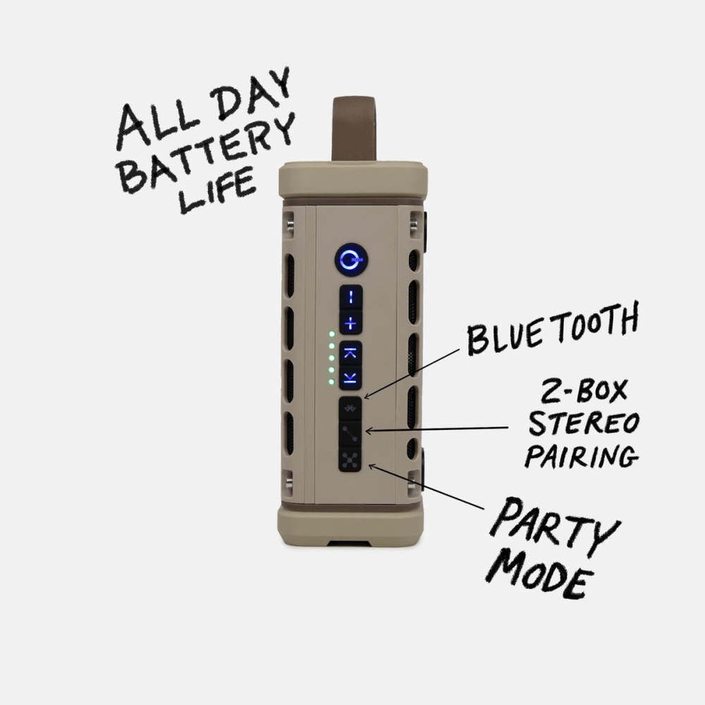 Turtlebox Ranger Li-Ion Battery-Powered Ultra-Portable Speaker, River Rock