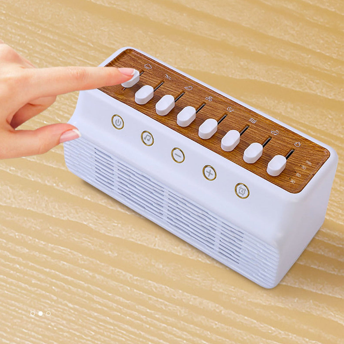White Noise Machine for Baby & Adult Sleep - 8 Nature Sounds Mixer with Bluetooth 5.0 Speaker, 1800mAh Portable Sound Box with Timer (White)