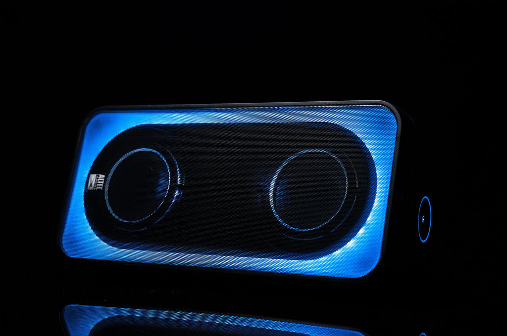 Shockwave 200 Wireless Portable Party Speaker, Multi LED Modes, 12 Hours Rechargeable Battery, Black
