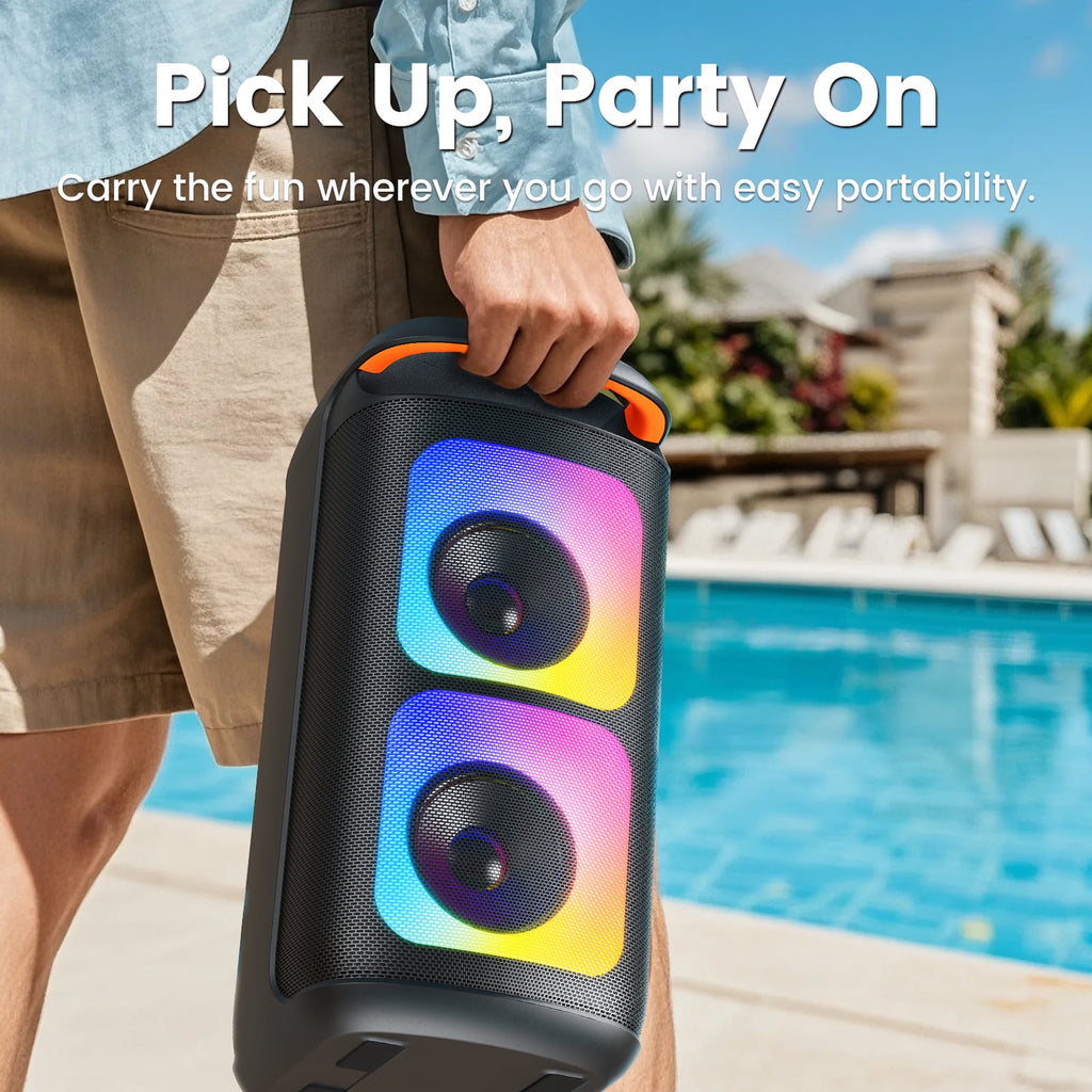 JYX Party Speaker, Portable Bluetooth Speaker for Outdoor with Rgb Light, Deep Bass Loud System , T37-T