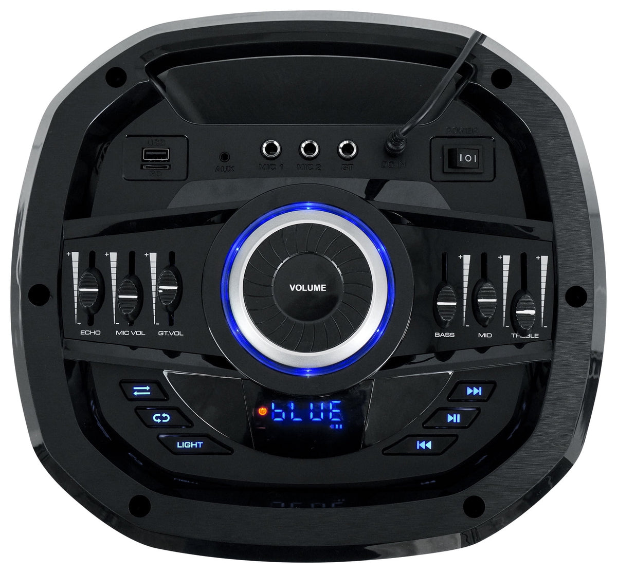 Rockville Go Party ZR10 Dual 10" Portable Bluetooth Speaker w/LED+UHF Microphone