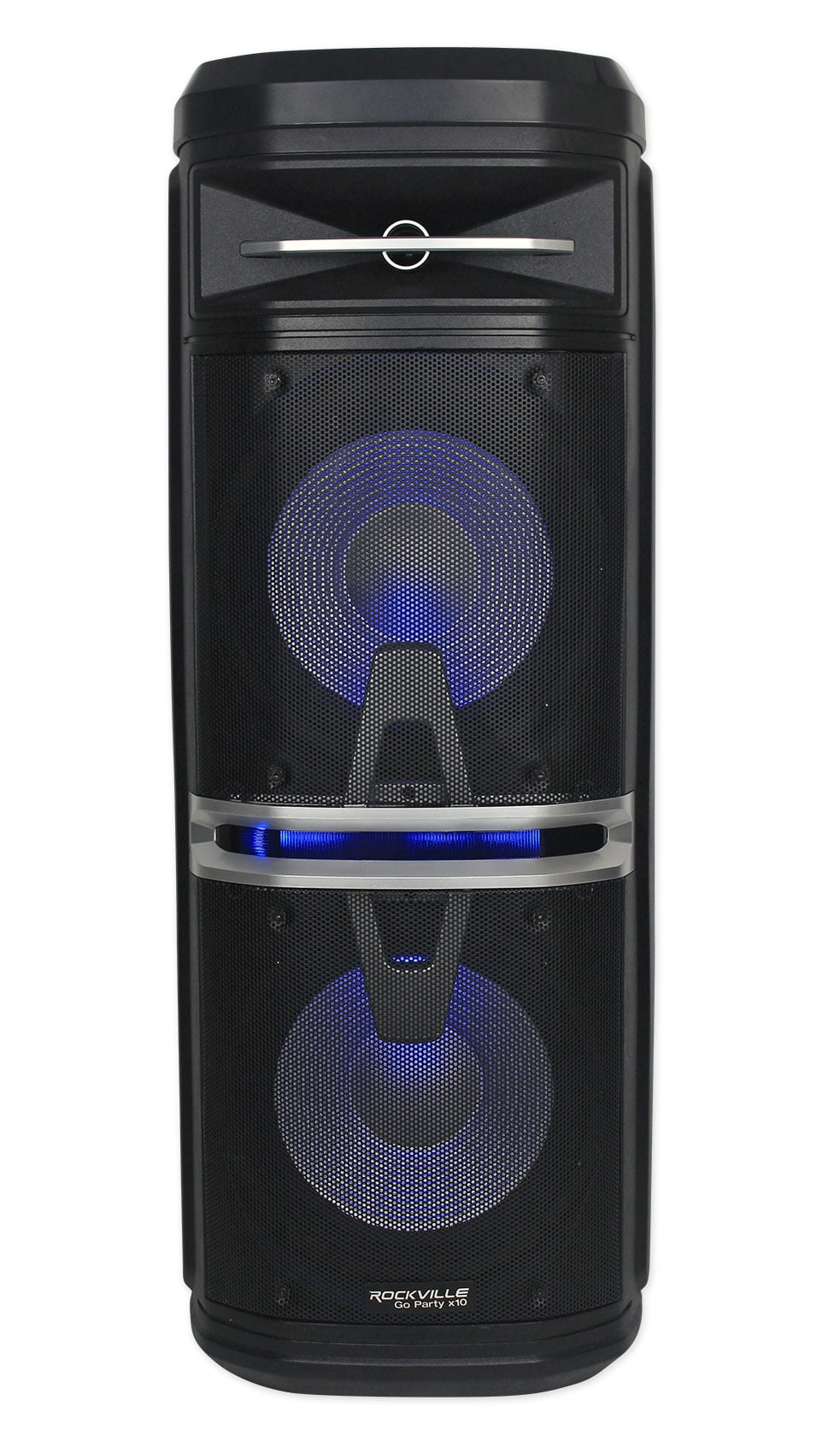 Rockville Go Party X10 Dual 10" Battery Powered Bluetooth Speaker+UHF Microphone