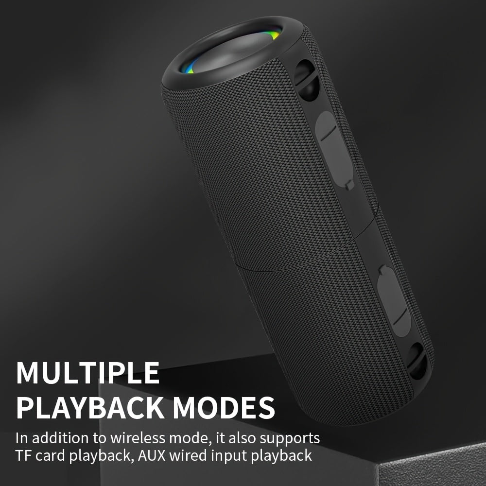 Rotary Buckle Wireless Speaker with RGB Light - Dual-Mode Battery/USB, Stereo Pairing for Indoor Outdoor Party Office Home
