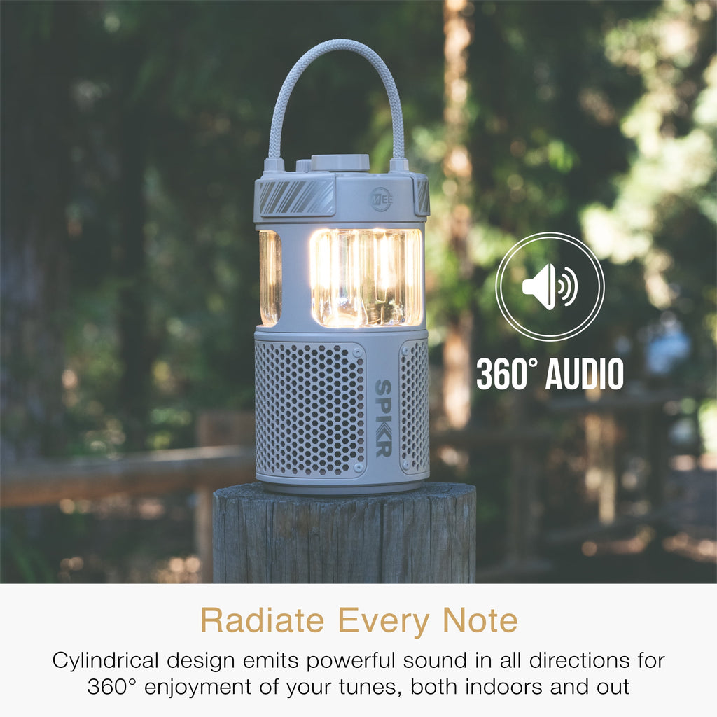 MEE audio lightSPKR Bluetooth Wireless Speaker + Camping Lantern IPX6 Water Resistant (Forest Green)