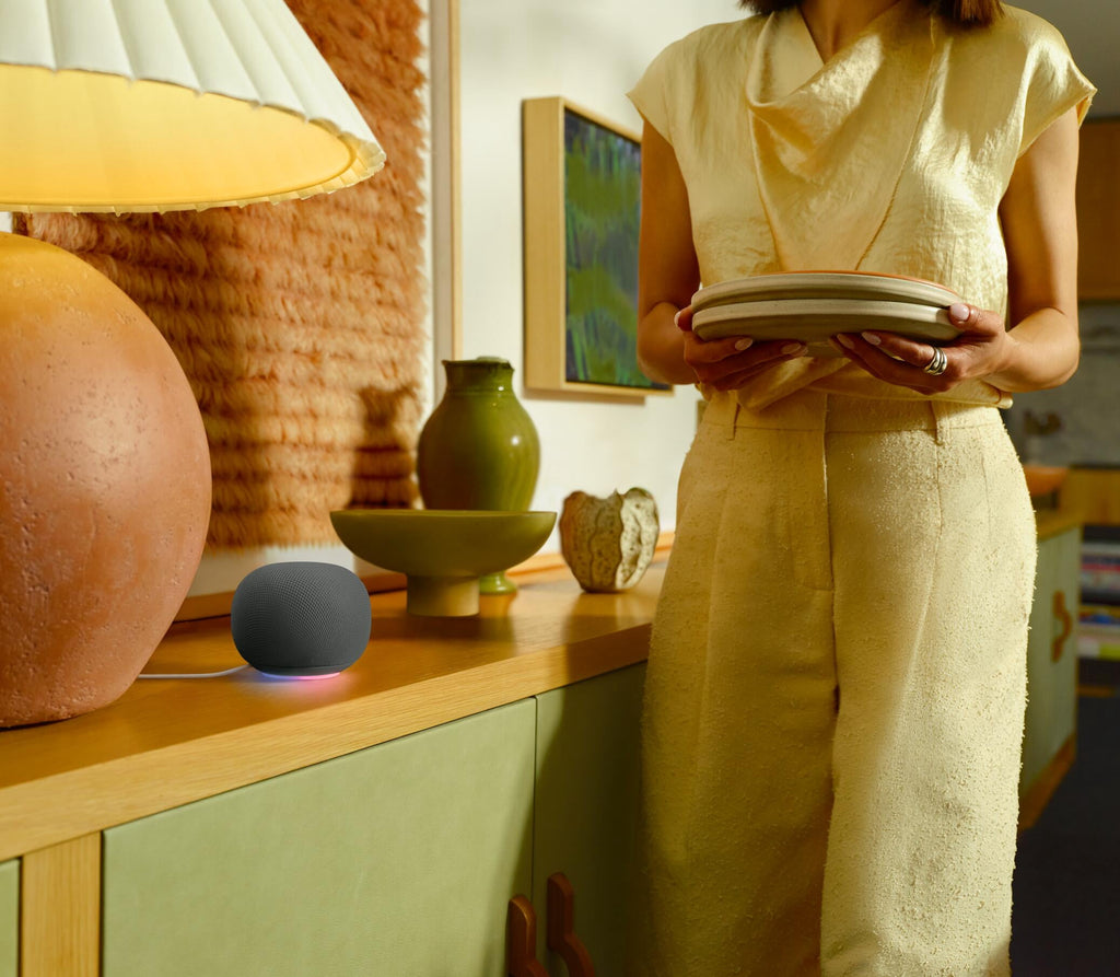 Google Home Speaker - Smart Speaker with 360 - Degree Sound and Gemini For Home Voice Assistant - Hazel