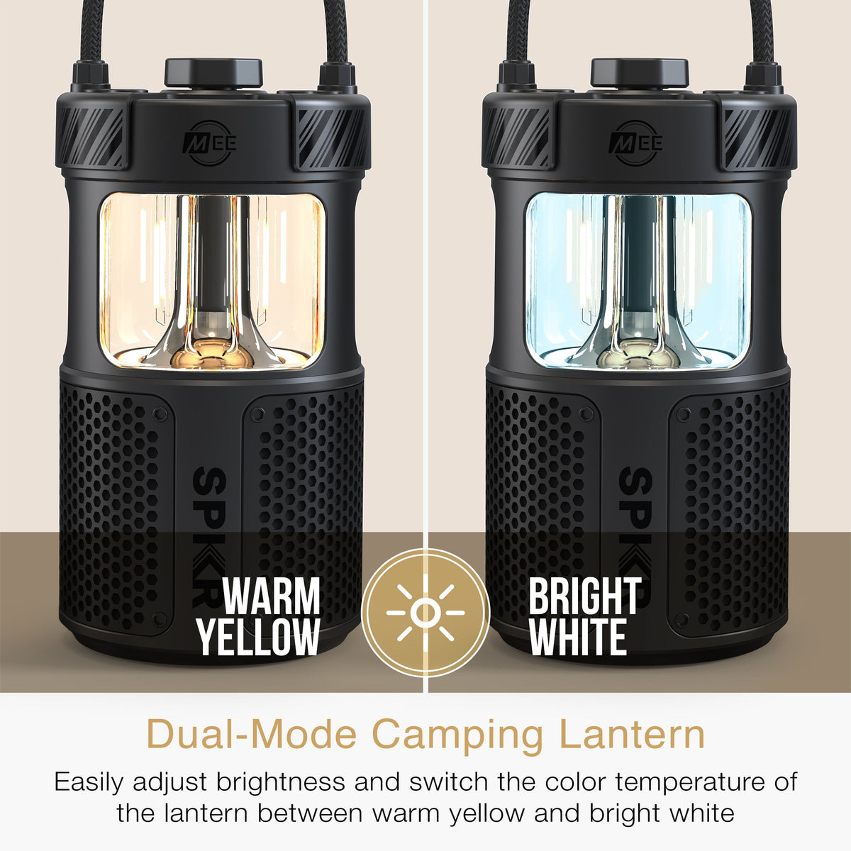 MEE audio lightSPKR Bluetooth Wireless Speaker + Camping Lantern IPX6 Water Resistant (Forest Green)