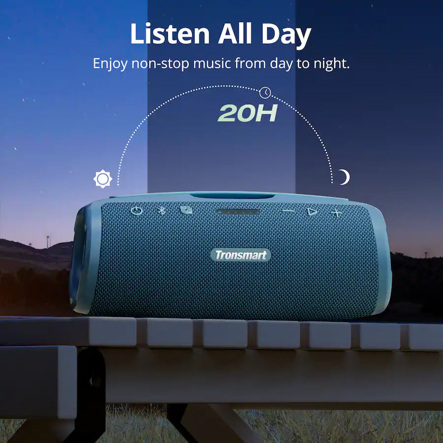 Tronsmart Mirtune S100 50W Portable Bluetooth Speaker, Deep Bass SoundPulse, 20H Playtime, IPX7 Waterproof Wireless Speaker with Power Bank, Dual Tweeters, TWS Pairing, App EQ, Outdoor Party Speaker