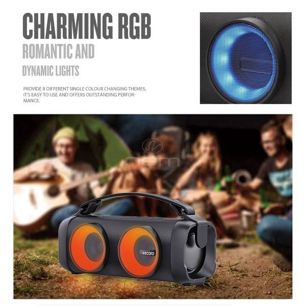 For Universal Outdoor Waterproof 2.5" Woofer Portable Boombox Wireless Bluetooth Stereo with Light Speaker Red