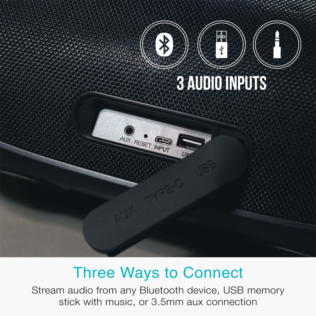 MEE audio partySPKR XL Bluetooth Wireless Speaker with Dynamic LED Lighting (Black)
