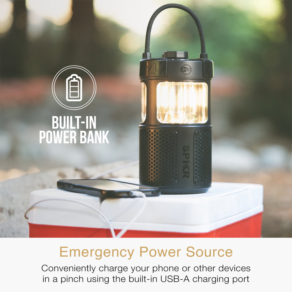 MEE audio lightSPKR Bluetooth Wireless Speaker + Camping Lantern IPX6 Water Resistant (Forest Green)