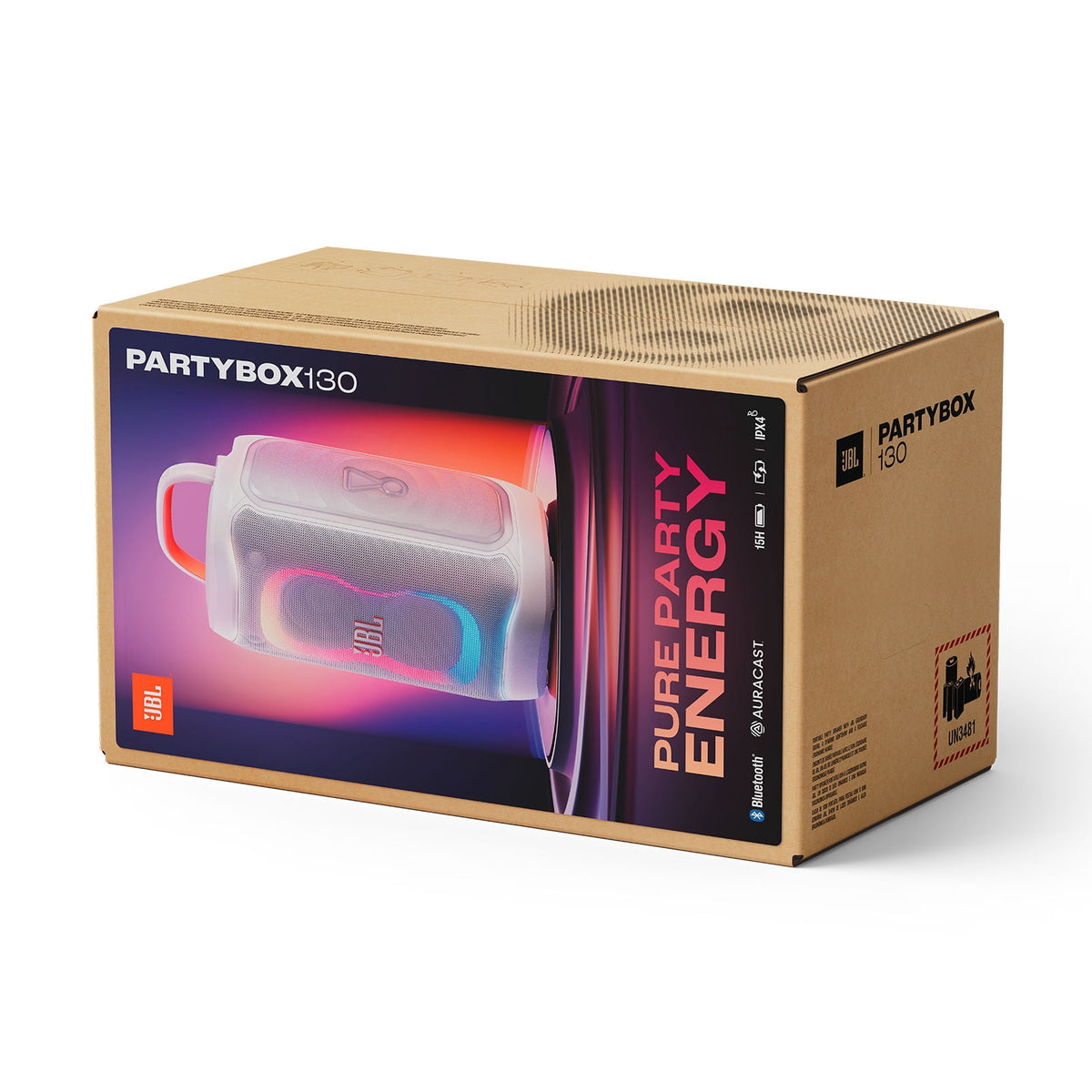 JBL PartyBox 130 - Portable party speaker with JBL legendary sound, a dynamic lightshow and a foldable ergonomic handle - Black