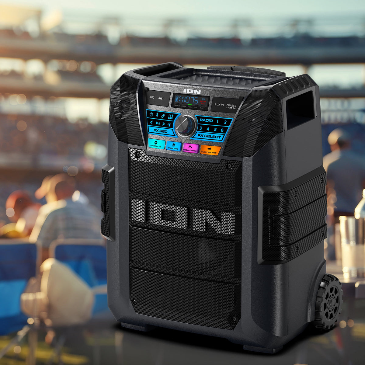 ION Audio Tailgater XL Portable All-Weather Speaker with 5-Speaker Sound, IPX5 Water-Resistant