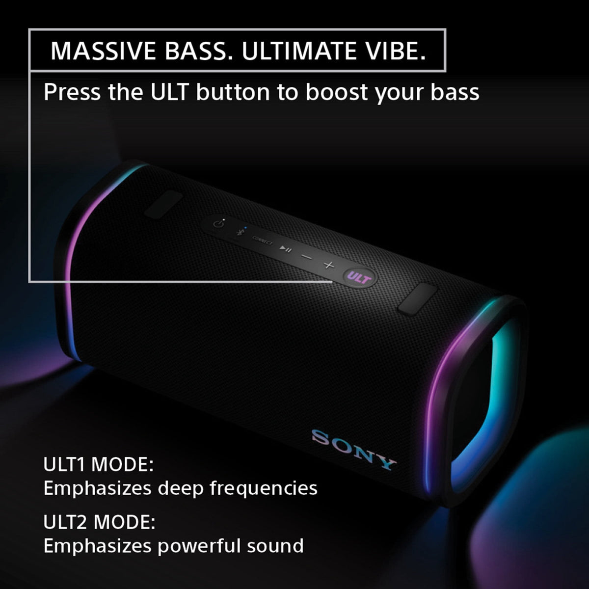 Sony ULT FIELD 5 Wireless Portable Bluetooth Speaker, IP67 Waterproof, Dustproof, and Rustproof, Black