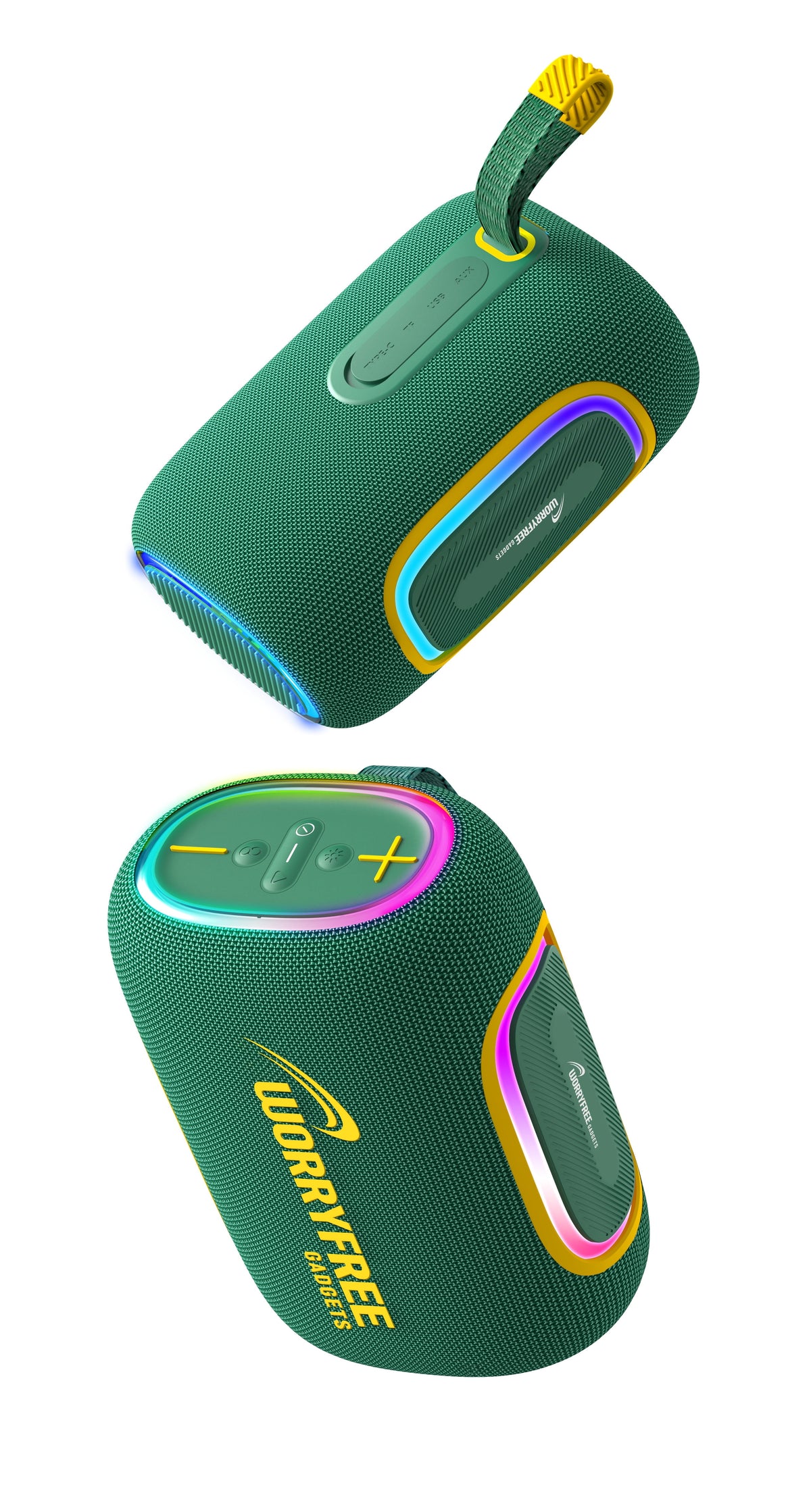 WorryFree Gadgets Portable Bluetooth Party Speaker with RGB Lights, Wireless, 65W, Black