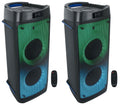 (2) Rockville BASS PARTY 65 Rechargeable LED Bluetooth Speakers w/Wireless Link