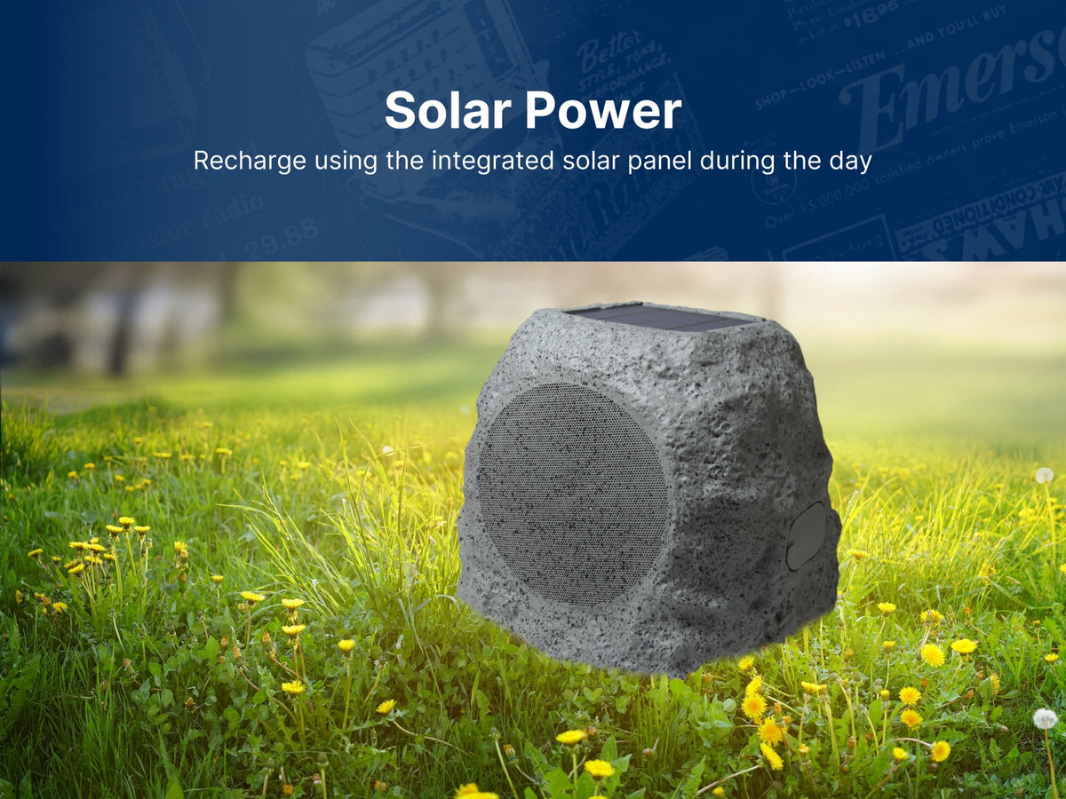 Emerson ERS-1001 Bluetooth Rock Speaker with Solar Charging