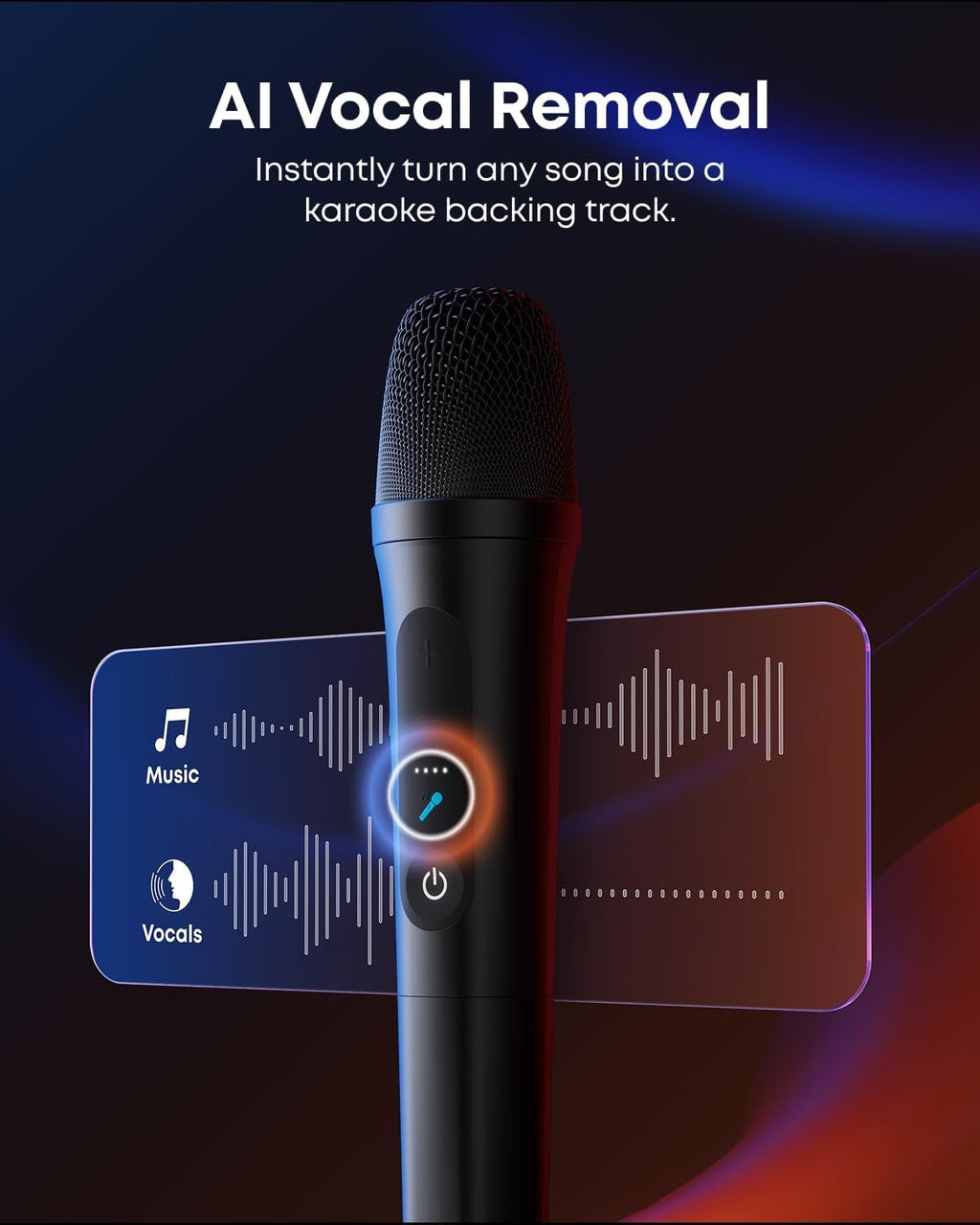 Soundcore Rave 3S Portable Bluetooth Speaker with 2 Wireless Mics, LED Lighting, Black