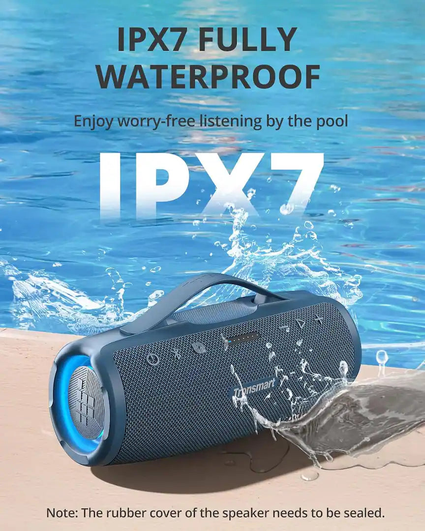 Tronsmart Mirtune S100 Portable Bluetooth Outdoor Speaker, Powerful 50W Sound and Enhanced Bass, 20H Playtime, IPX7 Waterproof-Black