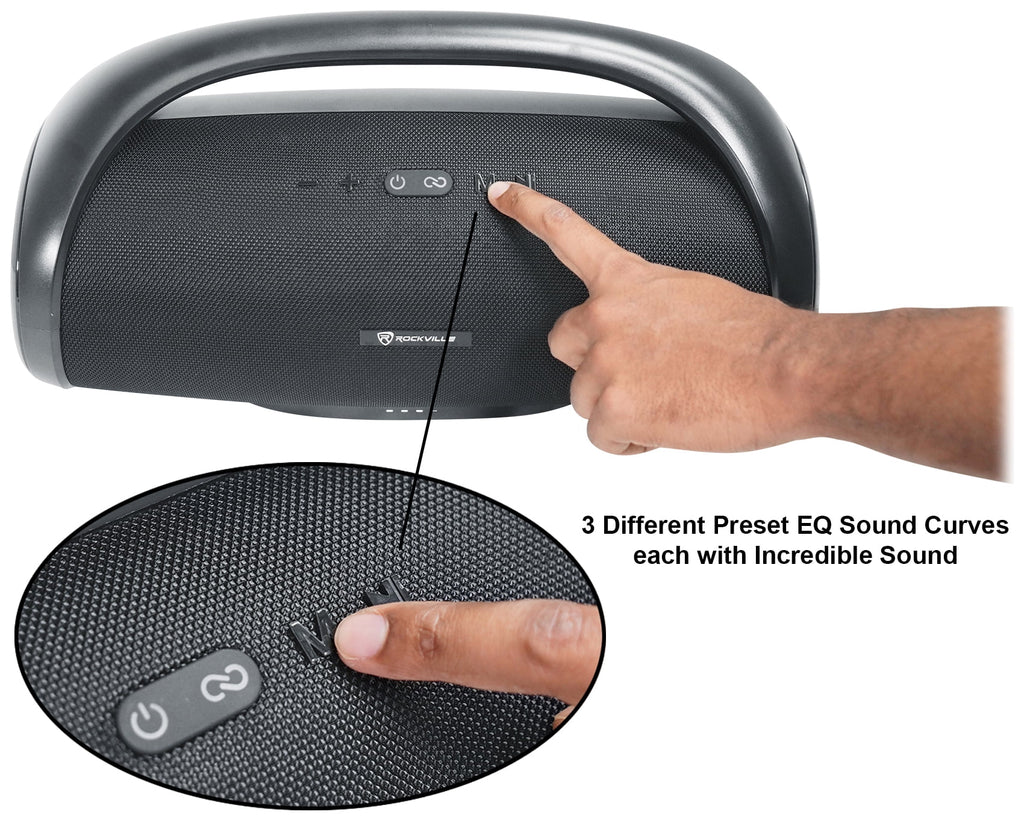 (2) Rockville CANON-XXL Portable Bluetooth Speakers w/Huge Bass+Wireless Linking