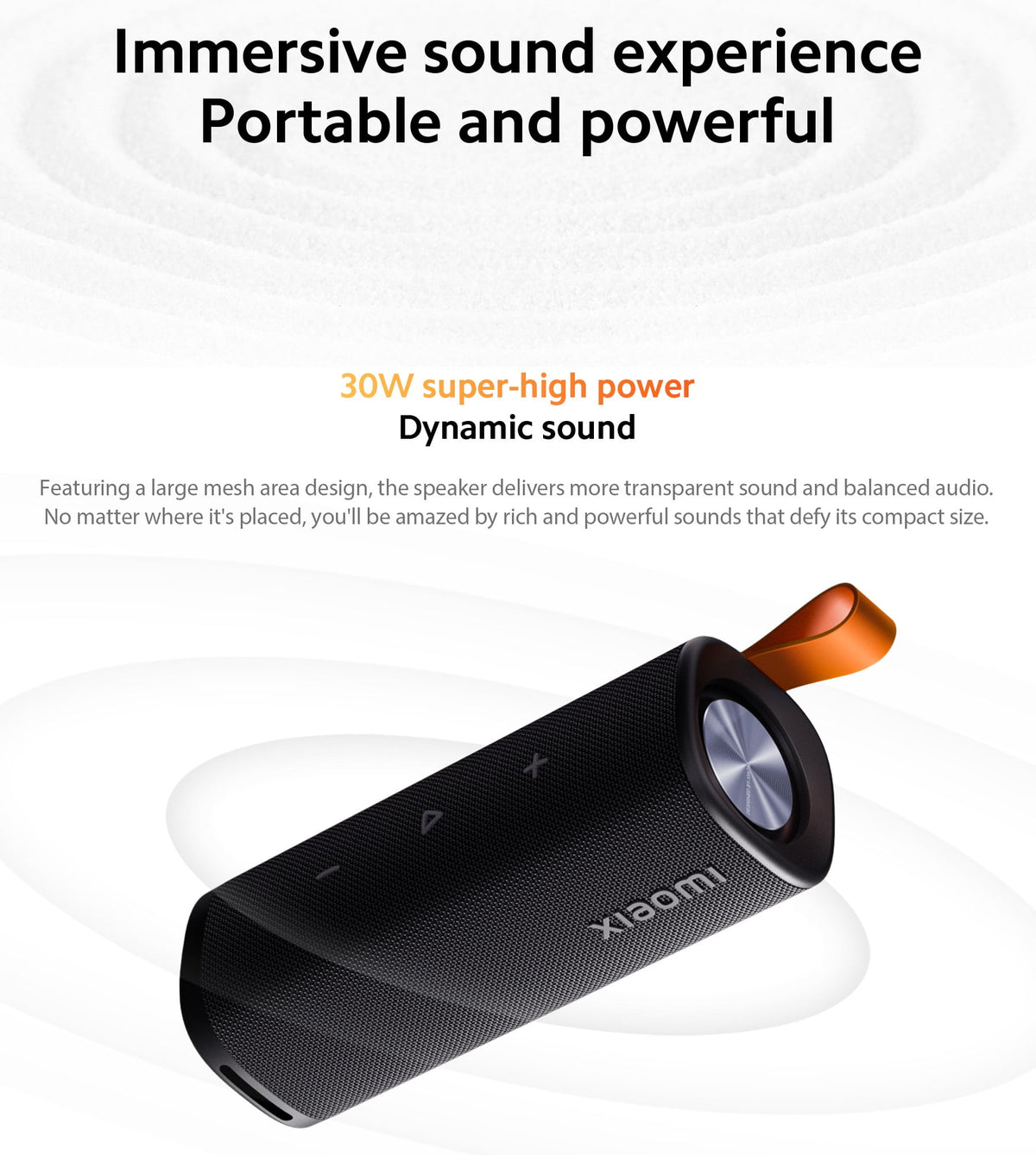 Xiaomi 30W Portable Bluetooth Speaker - IP67 Waterproof, 20H Playtime (Bluetooth 5.4)