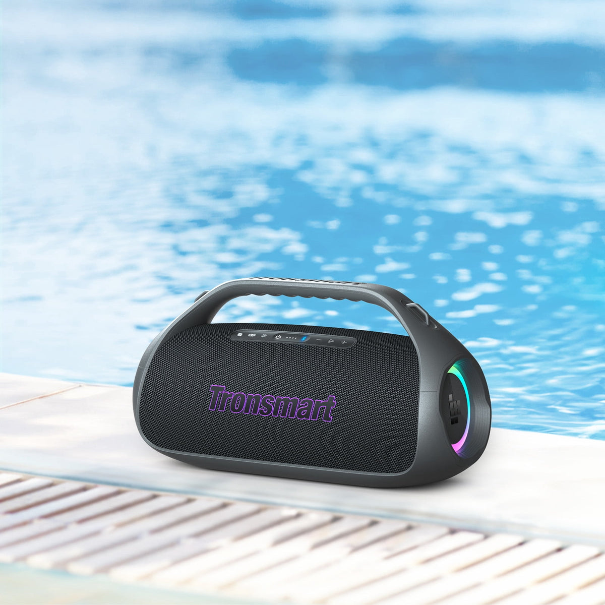 Outdoor Portable Bluetooth Speaker, 90W Loud Sound, Waterproof Outdoor Party Speaker with TWS Stereo, 26H Playtime, LED Lights Wireless Speaker for Beach Camping Backyard