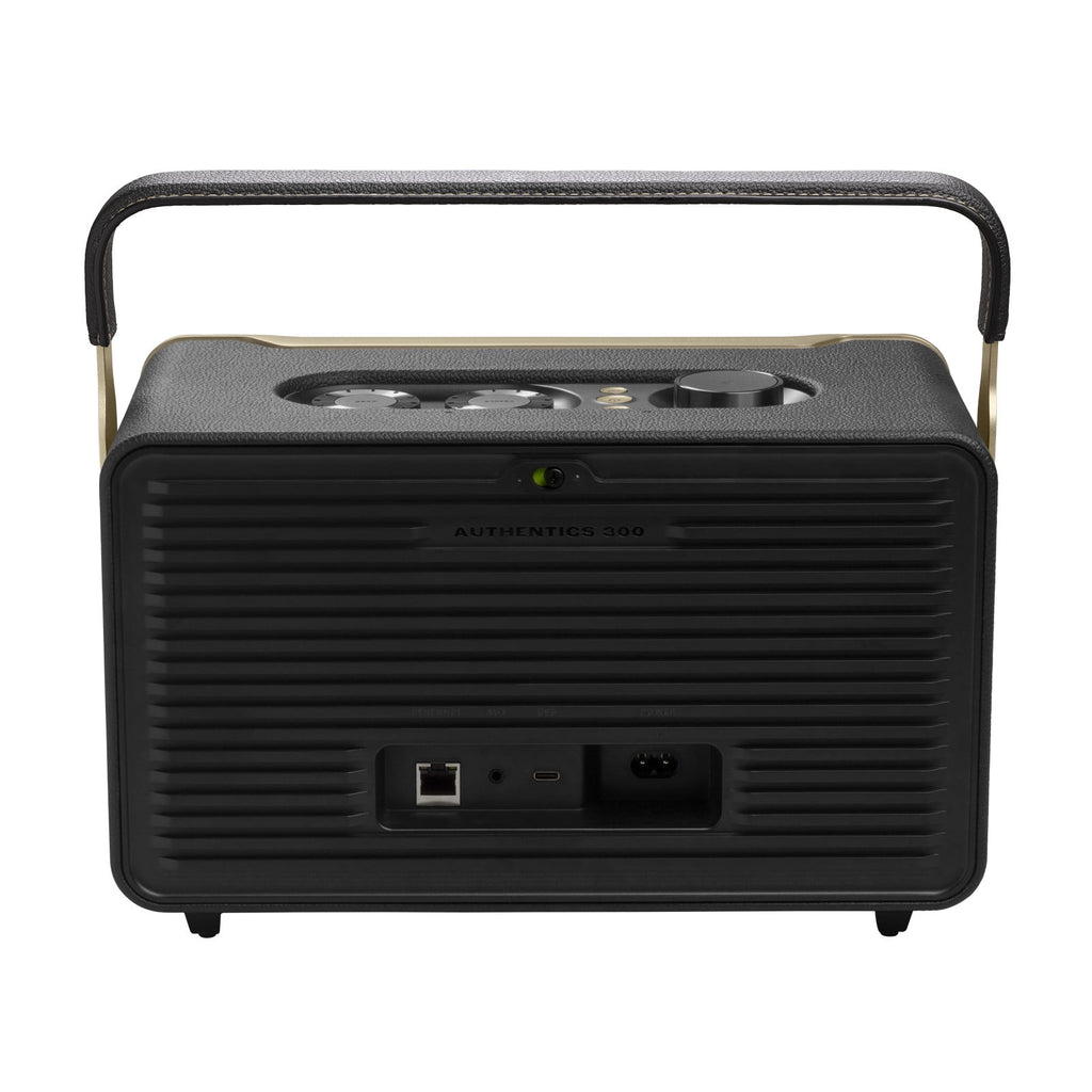 JBL Authentics 300 - Portable smart home speaker with Wi-Fi, Bluetooth and voice assistants with retro design. - Black