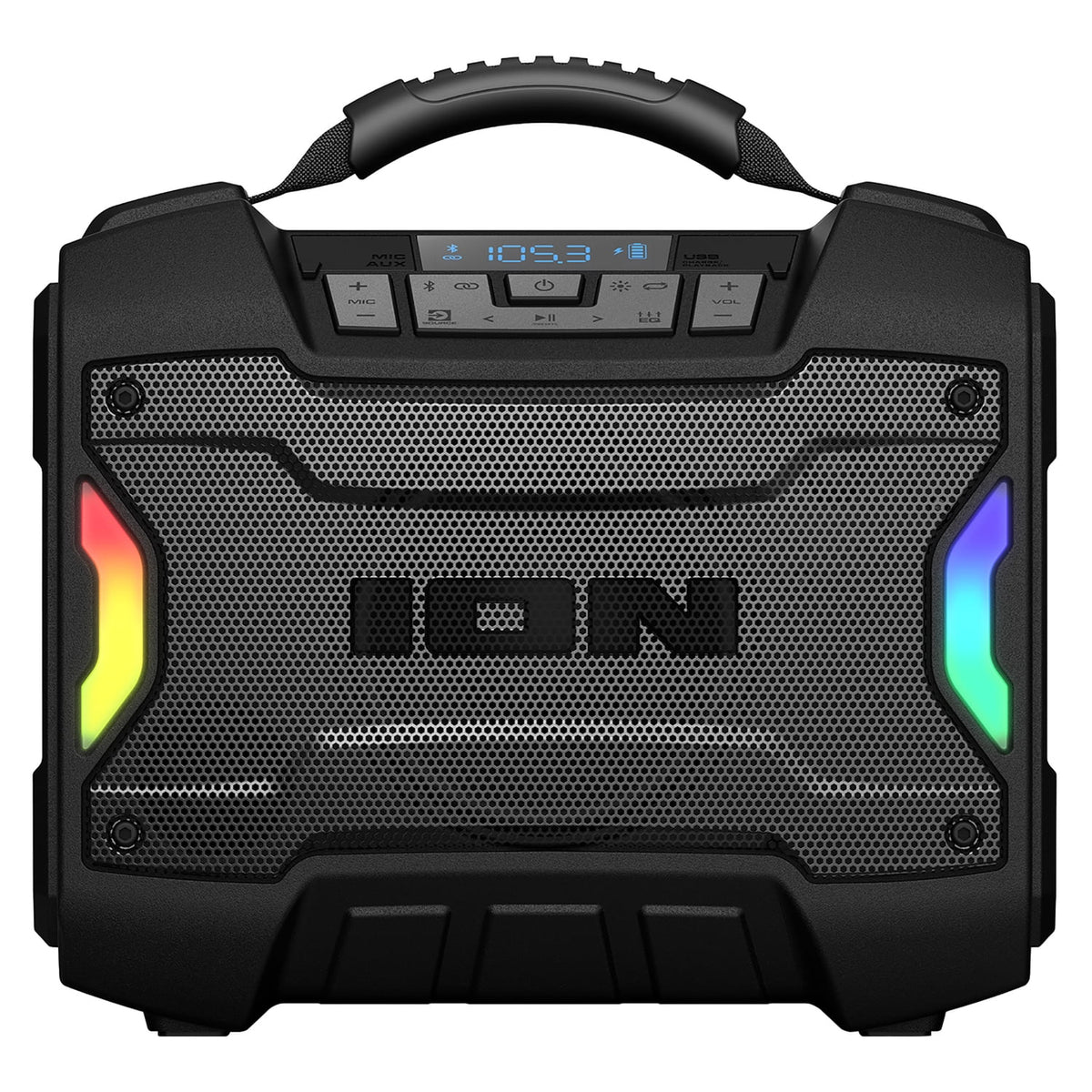 ION Audio Tailgater TD Rugged Bluetooth Portable Speaker, IPX5 Water-Resistant, 1 Speaker, Black