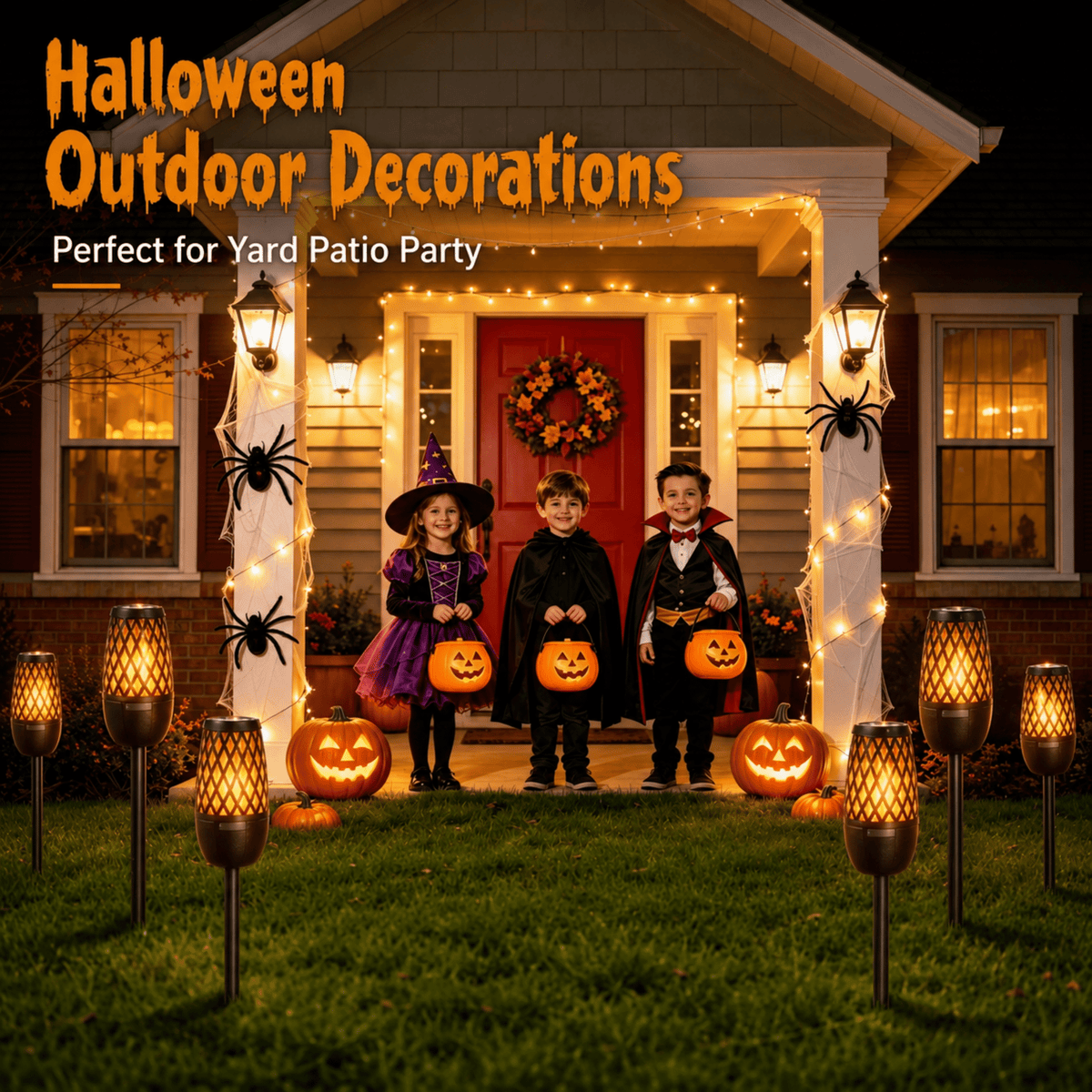 Bluetooth Speaker, Outdoor Speakers with Lights, Multi-Sync up to 100 Speakers, Halloween Decorations Outdoor, Waterproof Lantern Speaker for Garden/Party/Yard, Gifts for Men Women ( 2 Pack )