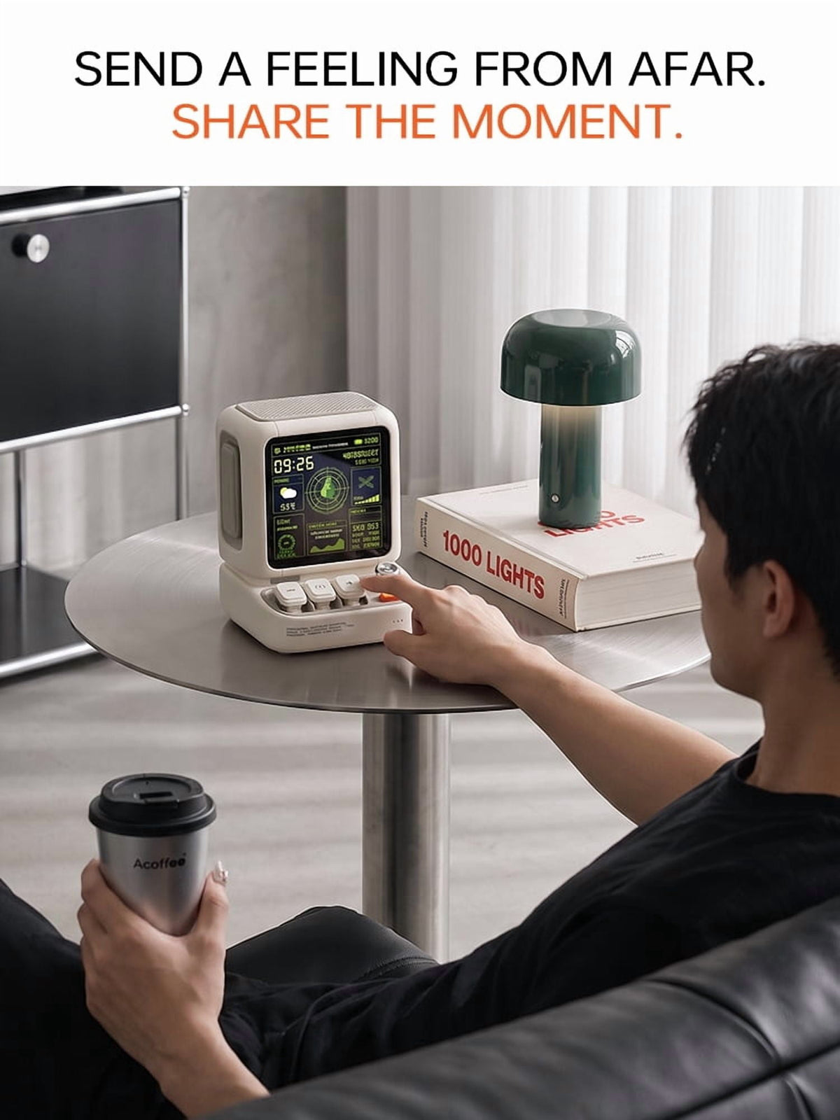 Divoom AstroToo Smart Pixel Art Bluetooth Speaker with App-Controlled Display, Digital Photo Frame, Desk Clock and 5000mAh Battery, White