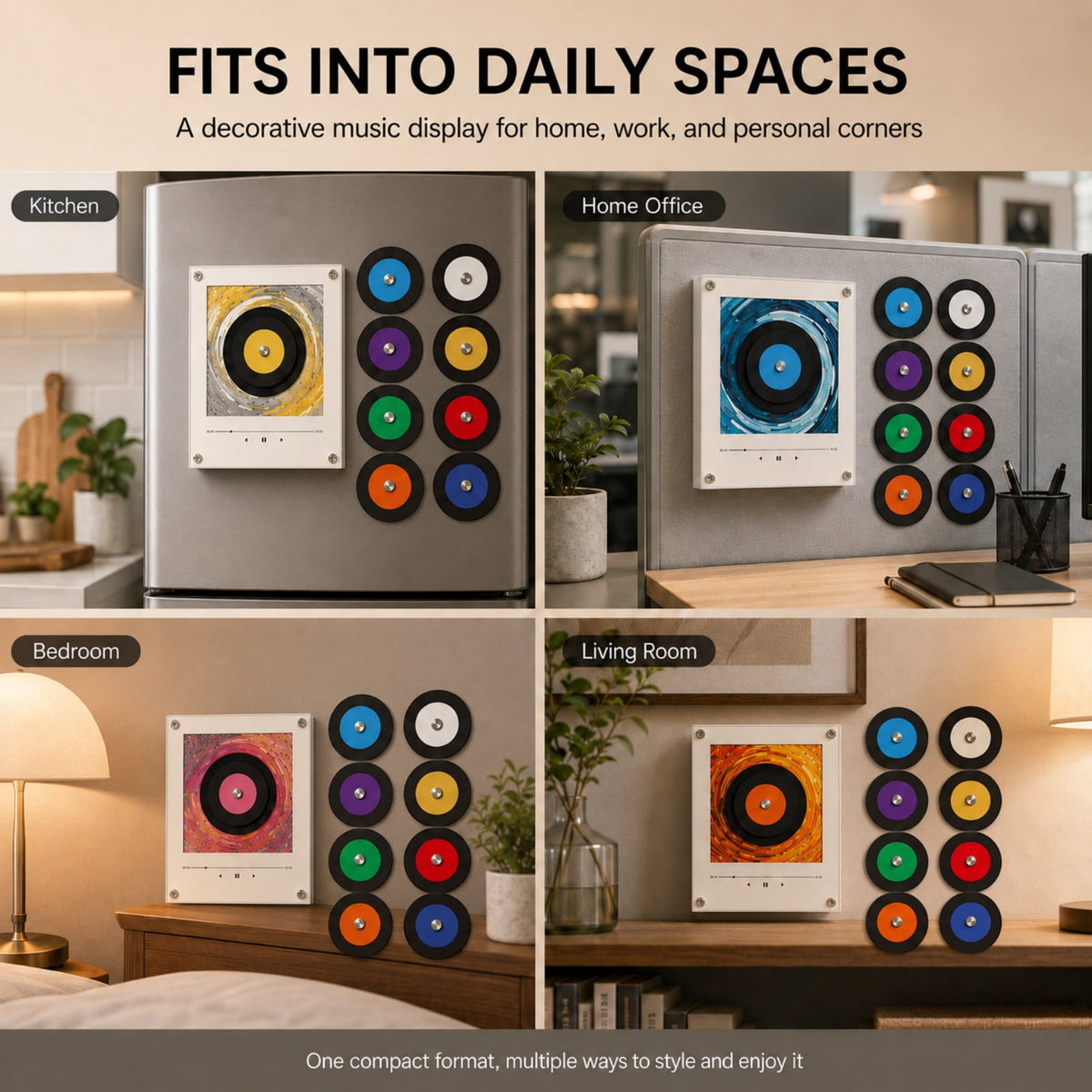 Waxlane Worship Music Box, Nfc Disc Trigger Audio Player with Magnetic Refrigerator Mount, Transparent Acrylic LED Design, Custom Audio Storage, USB Cable Powered Desktop Music Player Kit