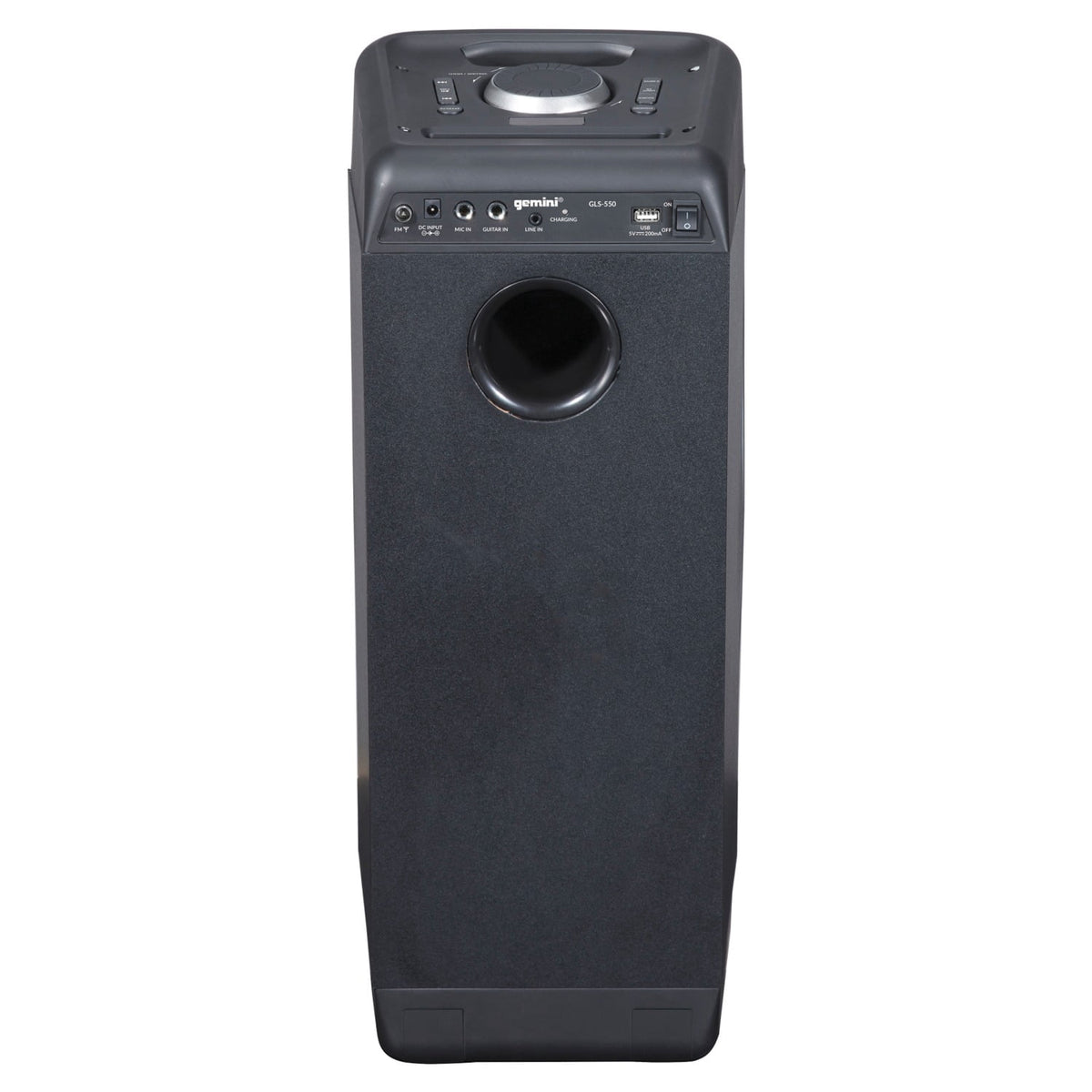 Gemini GLS Series Portable Bluetooth Dual-Woofer Speaker System with LED Lights, Microphone, and Remote, True Wireless, Black, GLS-550