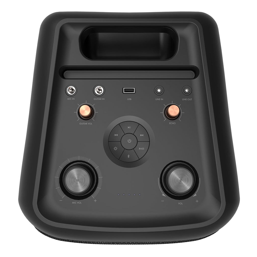 Klipsch GIG XXL Bluetooth Wireless Party Speaker with Wired Microphone, RGB Lighting, Guitar Input, & IPX4 Splash Resistance