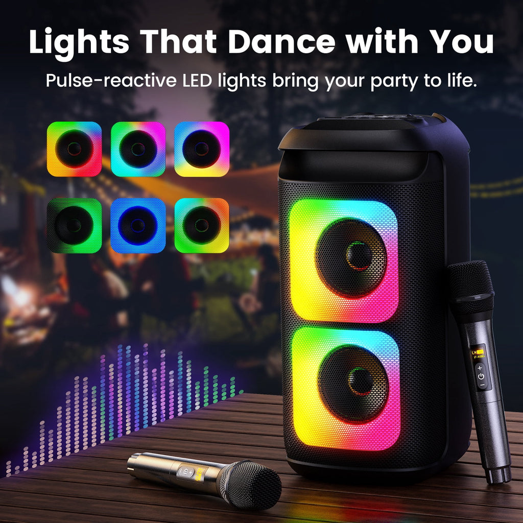 JYX Party Speaker, Portable Bluetooth Speaker for Outdoor with Rgb Light, Deep Bass Loud System , T37-T