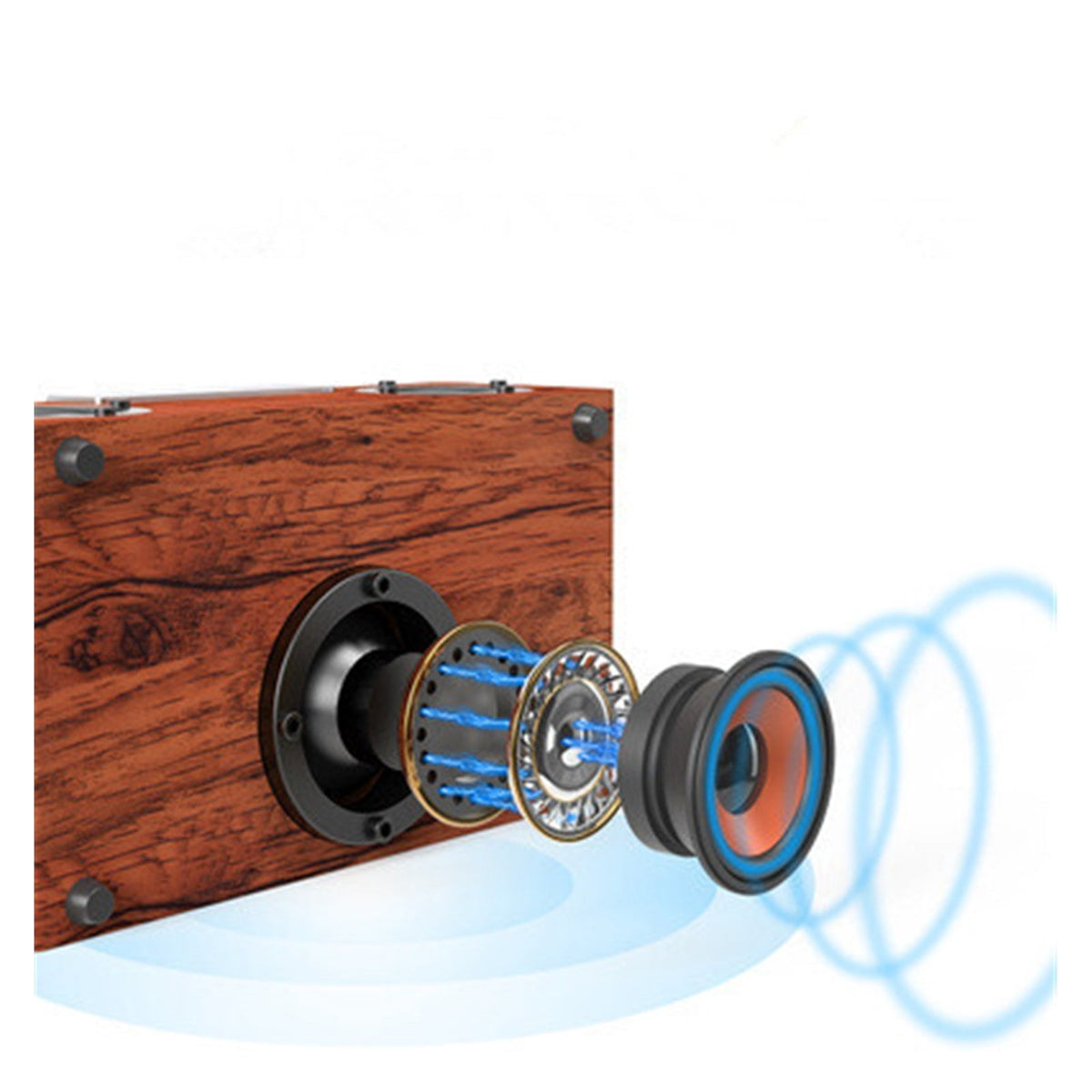 High Power Bass Bluetooth Speaker Portable Wooden Wireless Speaker Stereo Outdoor Subwoofer TWS Function ,Accurate Channel Search