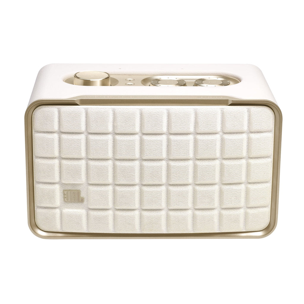 JBL Authentics 200 - Smart home speaker with Wi-Fi, Bluetooth and Voice Assistants with retro design - White