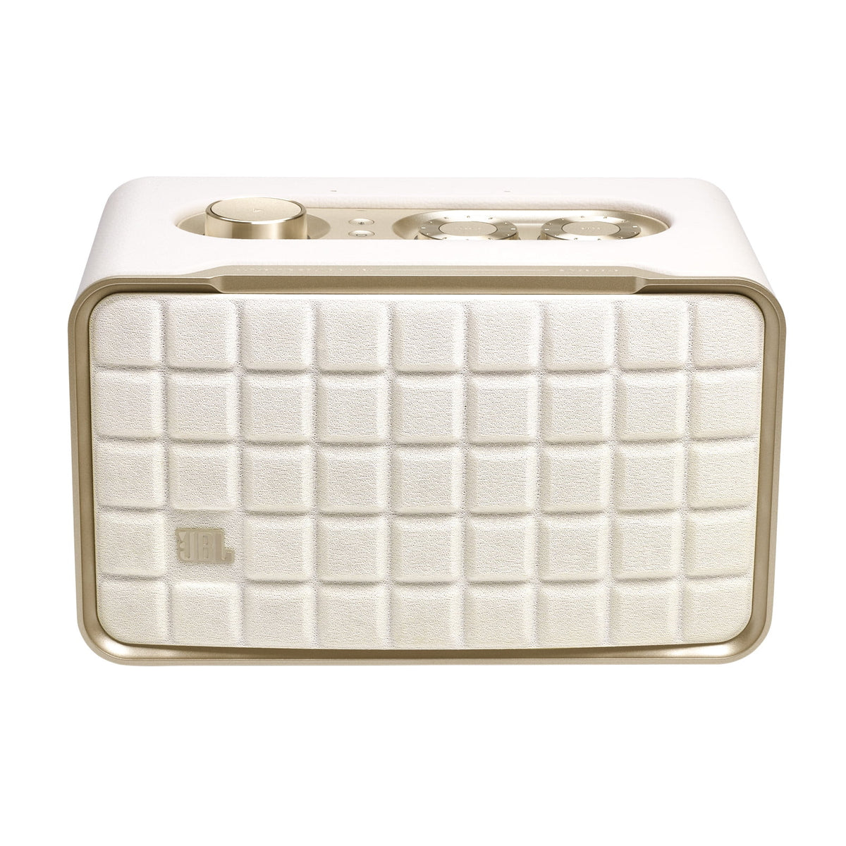 JBL Authentics 200 - Smart home speaker with Wi-Fi, Bluetooth and Voice Assistants with retro design - White