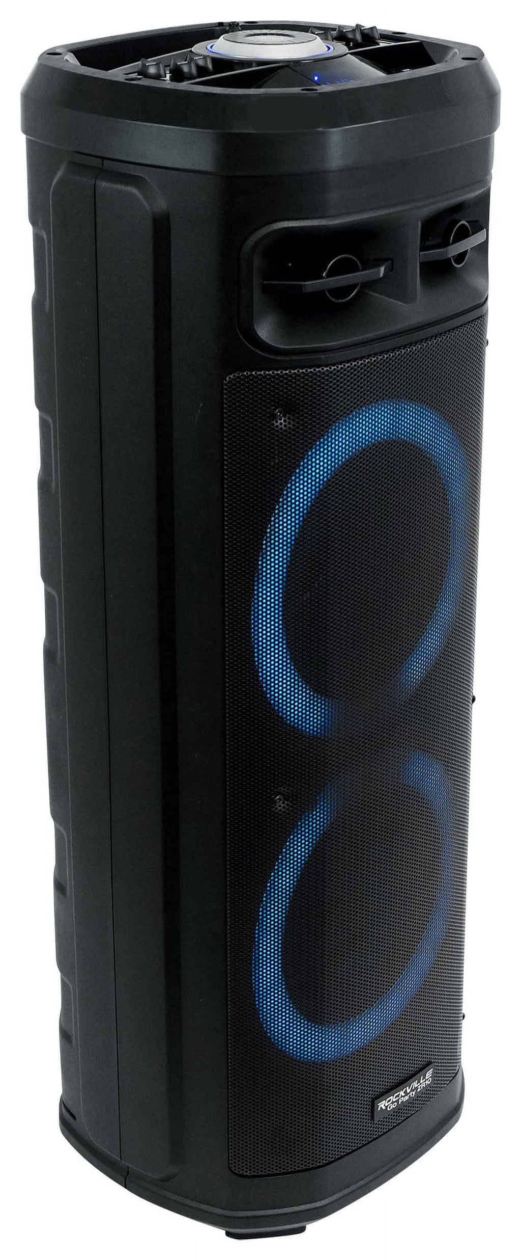 Rockville Go Party ZR10 Dual 10" Portable Bluetooth Speaker w/LED+UHF Microphone