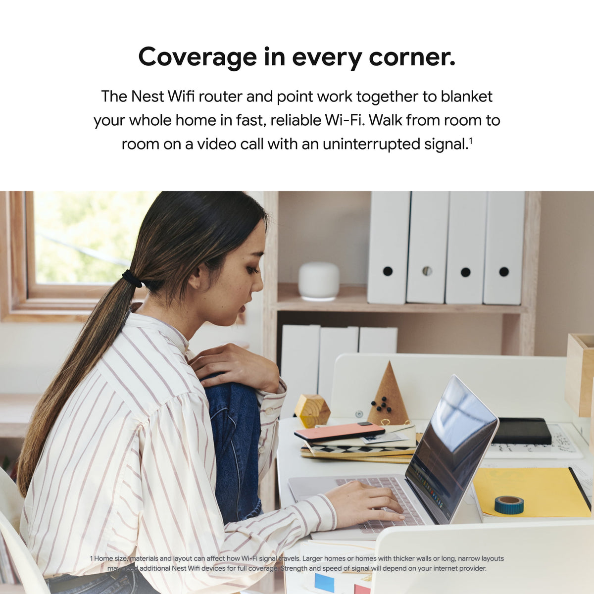 Google Pixel Nest WiFi Router Add On Access Point, Snow
