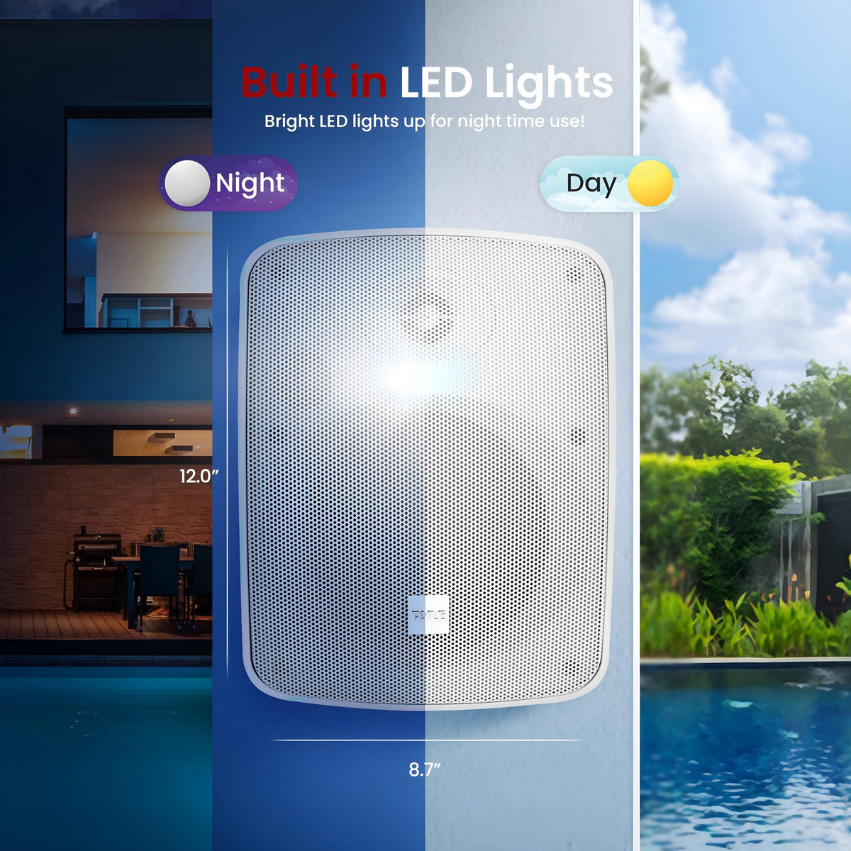 PYLE PDWR54BTW - Waterproof & Bluetooth 5.25'' Indoor / Outdoor Speaker System, 600 Watt, White