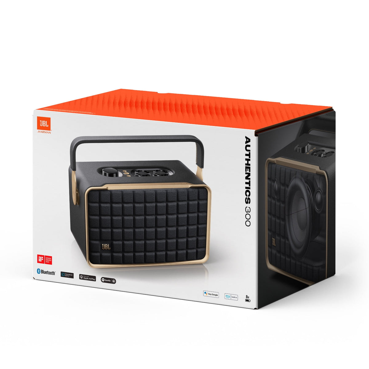 JBL Authentics 200 - Smart home speaker with Wi-Fi, Bluetooth and Voice Assistants with retro design - Black
