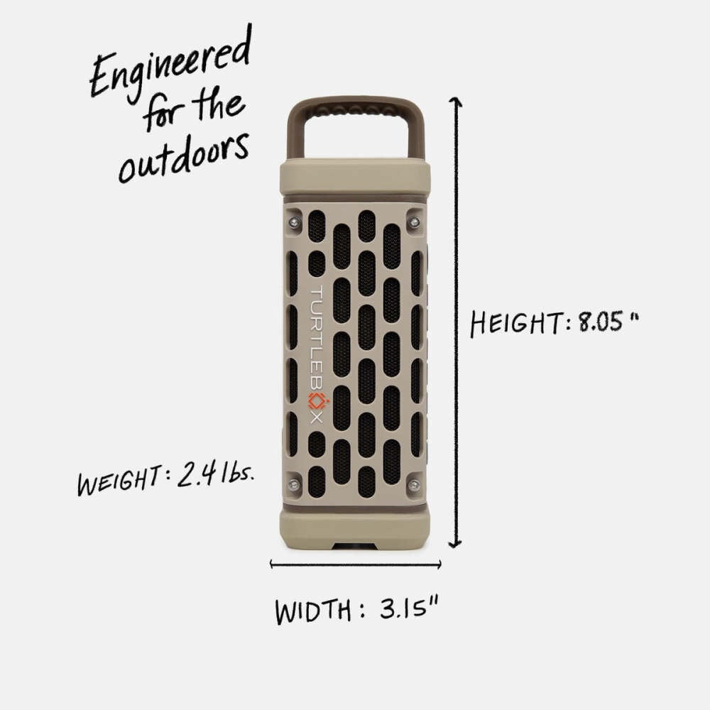 Turtlebox Ranger Li-Ion Battery-Powered Ultra-Portable Speaker, River Rock